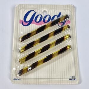 Goody Stay Tight Vtg Clasp Clip Hair Barrettes 4 Pack 3” USA 1993 New NOS 6665